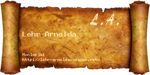 Lehr Arnolda névjegykártya